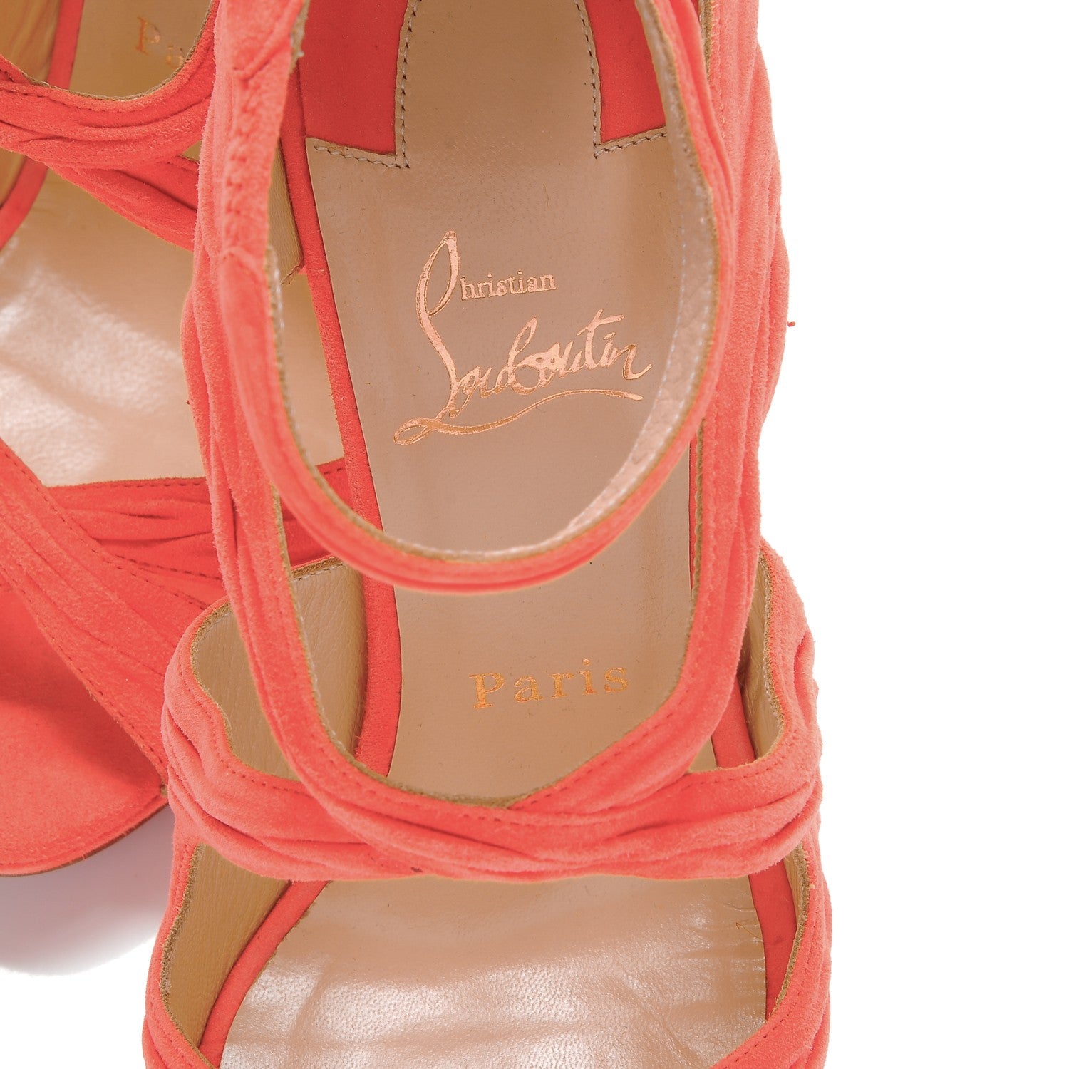Christian Louboutin Suede Kashou 120 Sandals 38 Poppy 10 of 10