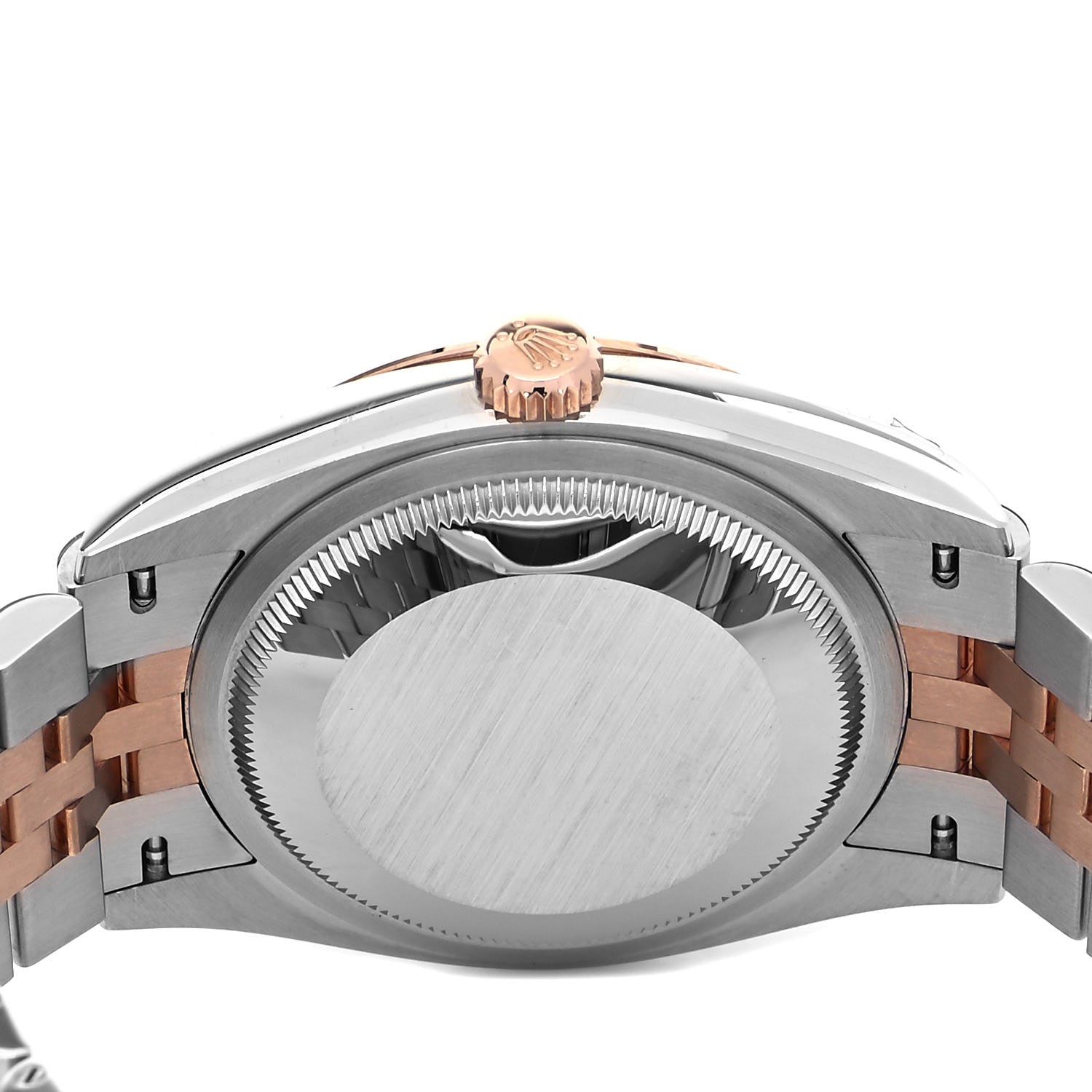 Rolex Stainless Steel 18K Everose Gold 36mm Oyster Perpetual Datejust Watch White Roman 126231 4 of 5