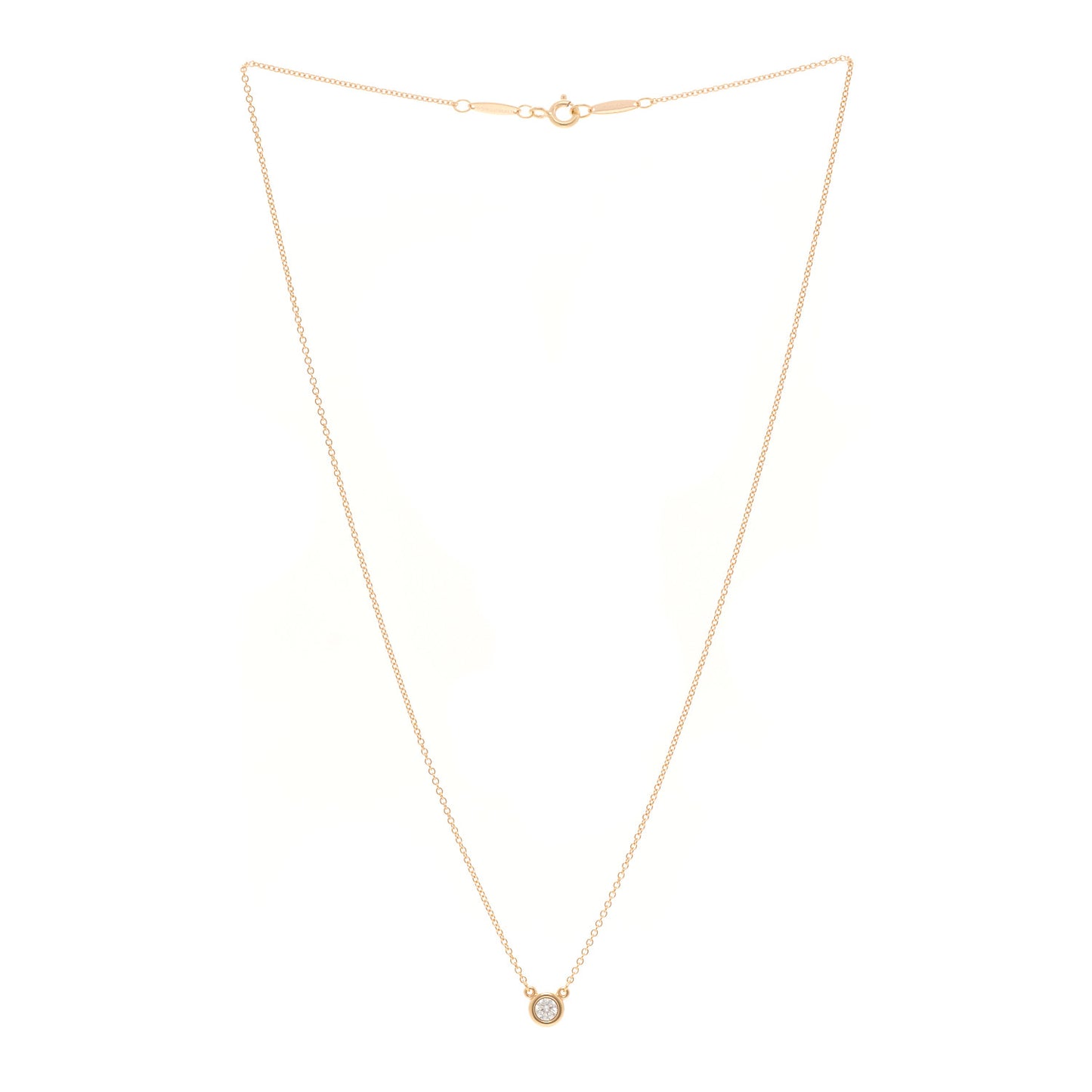 18K Yellow Gold Diamond .17ct Elsa Peretti Diamonds by the Yard Pendant Necklace