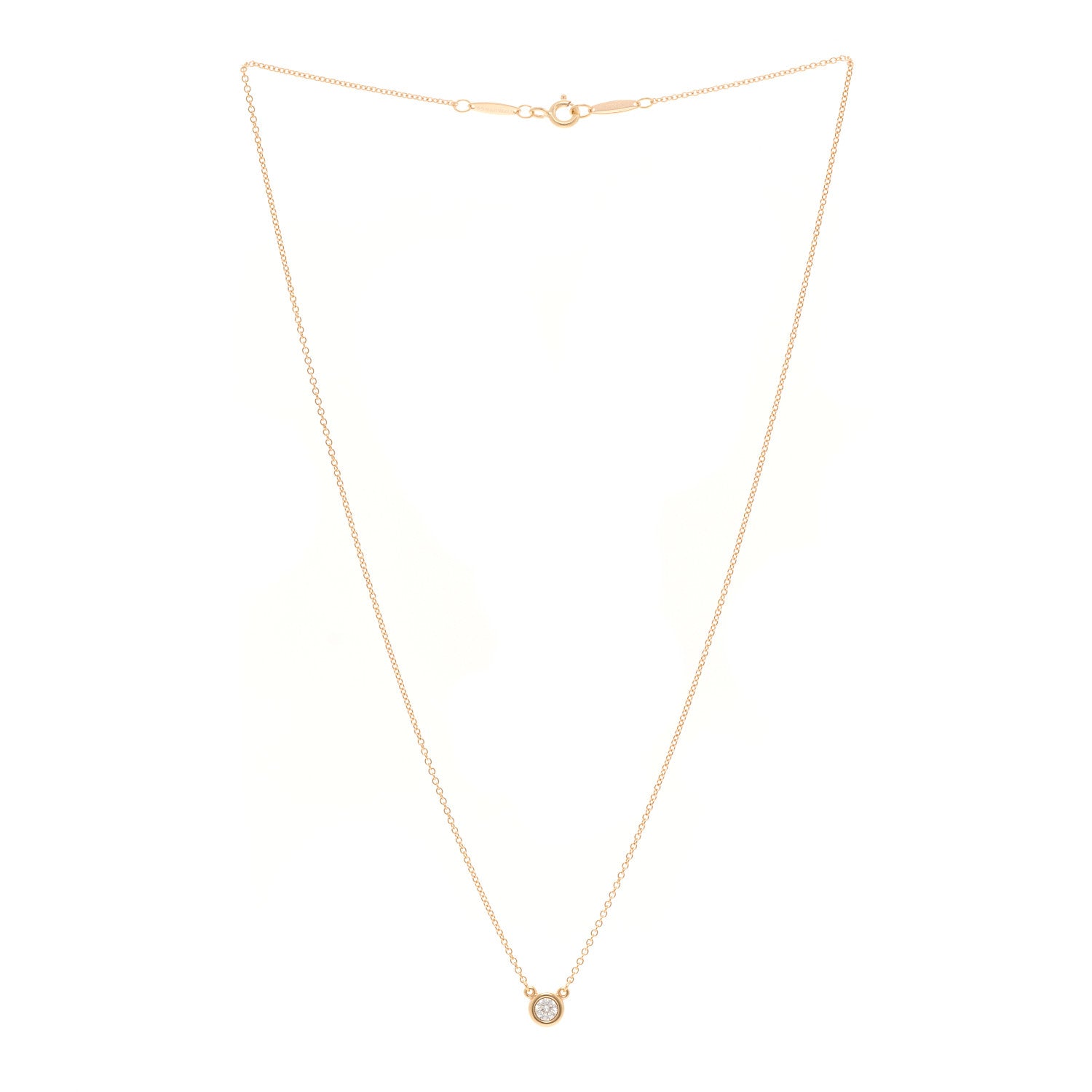 Tiffany 18K Yellow Gold Diamond .17ct Elsa Peretti Diamonds by the Yard Pendant Necklace 3 of 5