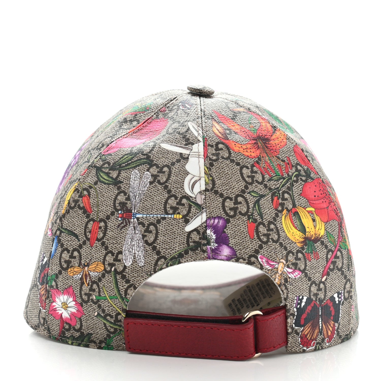 Gucci GG Supreme Flora Claudia Baseball Hat 59 XL Red 6 of 11