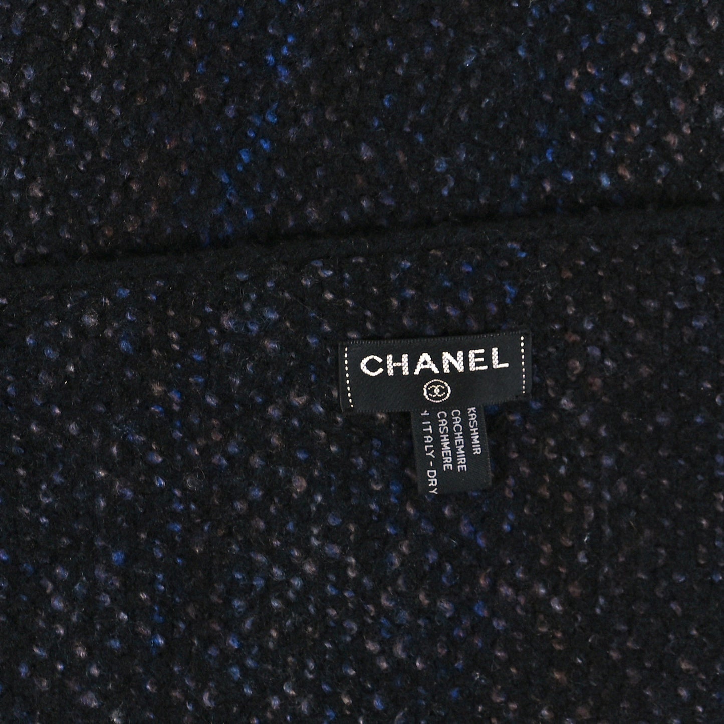 Cashmere Striped CC Scarf Black Blue