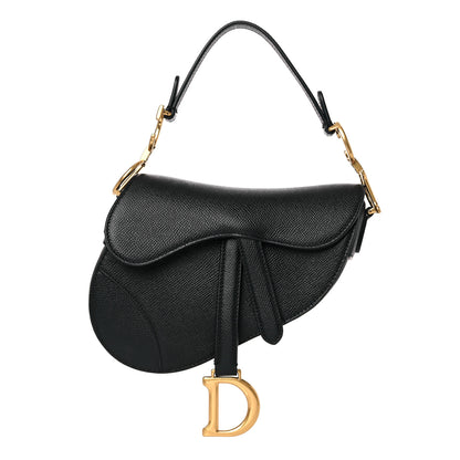 Christian Dior Grained Calfskin Mini Saddle Bag Black 1 of 8