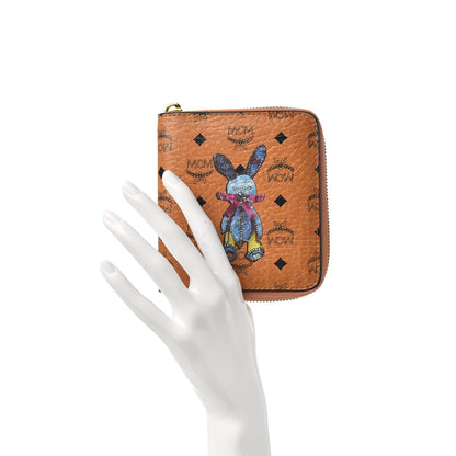 MCM Visetos Rabbit Zip Around Wallet Cognac 2 of 7