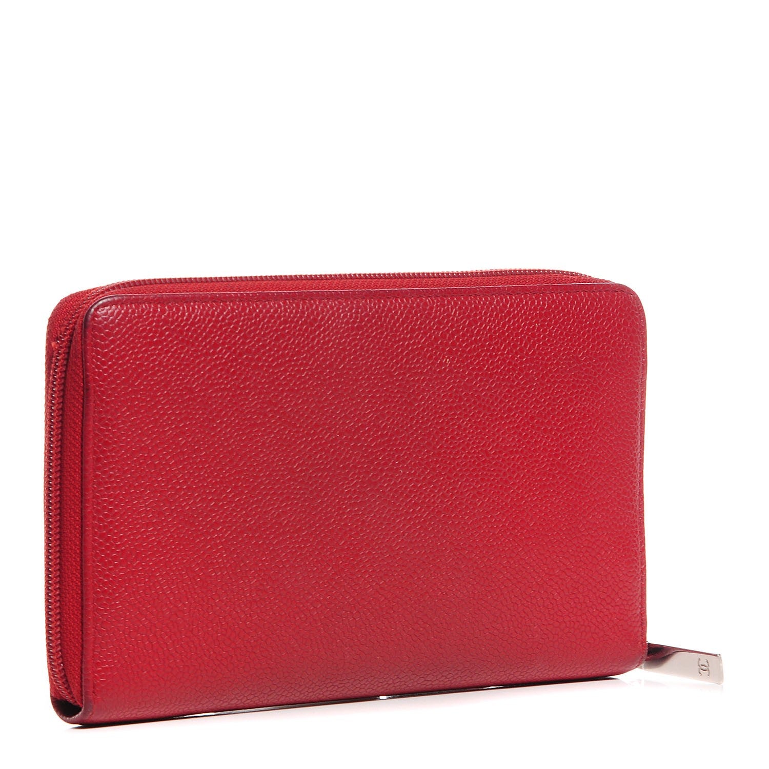 Chanel Caviar CC Timeless Large Zip Around Wallet Red 3 of 9