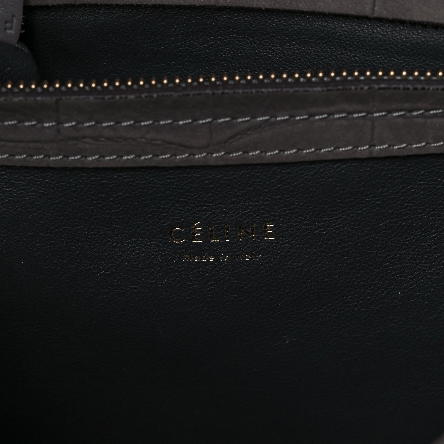 Celine Crocodile Embossed Nubuck Medium Phantom Luggage Grey 5 of 11