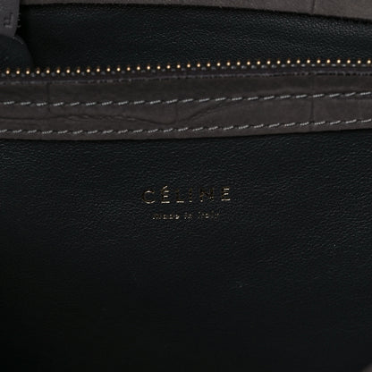 Celine Crocodile Embossed Nubuck Medium Phantom Luggage Grey 5 of 11