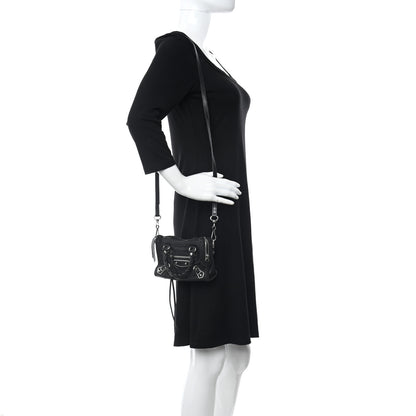 Balenciaga Chevre Silver Metallic Edge Hardware Nano City Black 2 of 11