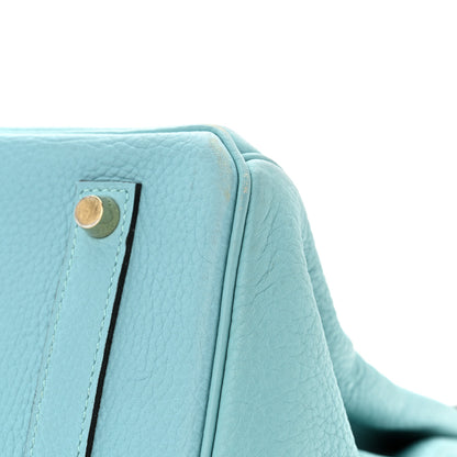 Hermes Taurillon Clemence BIRKIN 35  Bleu Atoll 11 of 14