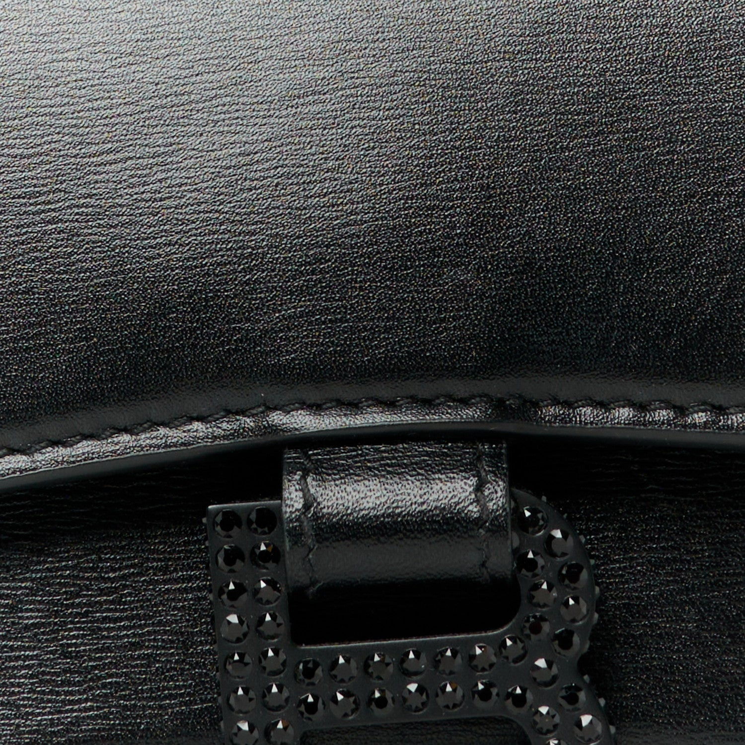 Balenciaga Shiny Box Calfskin Strass Hourglass Top Handle Bag XS Black 8 of 11