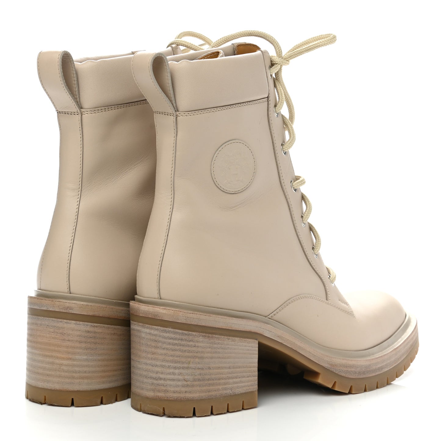 Calfskin Bridge Ankle Boots 40 Beige Grege