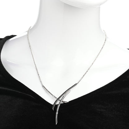 John Hardy Sterling Silver Black Sapphire Spinel Bamboo Overlapping Branch Pendant Necklace 2 of 5