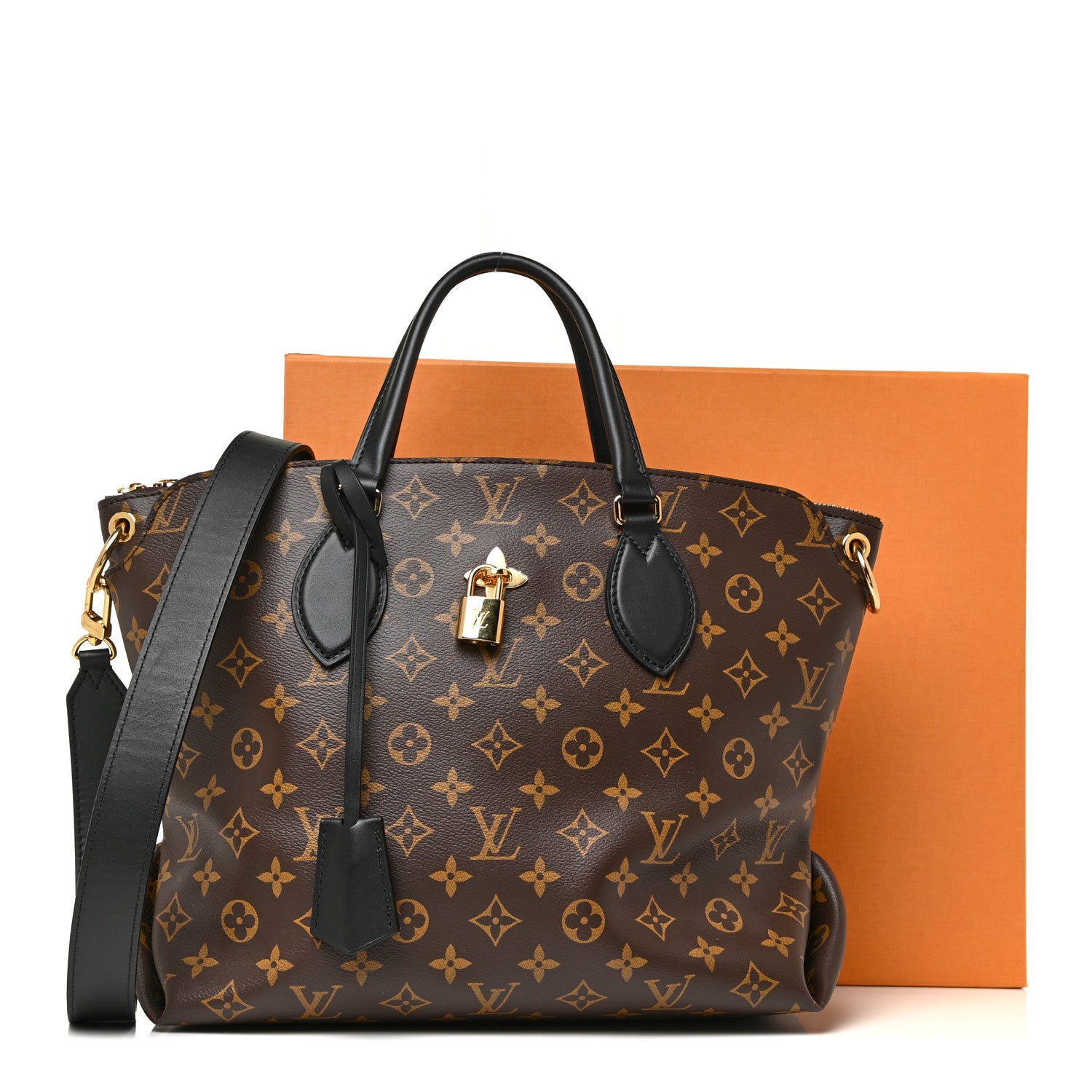 Louis Vuitton Monogram Flower Zipped Tote MM Black 10 of 10
