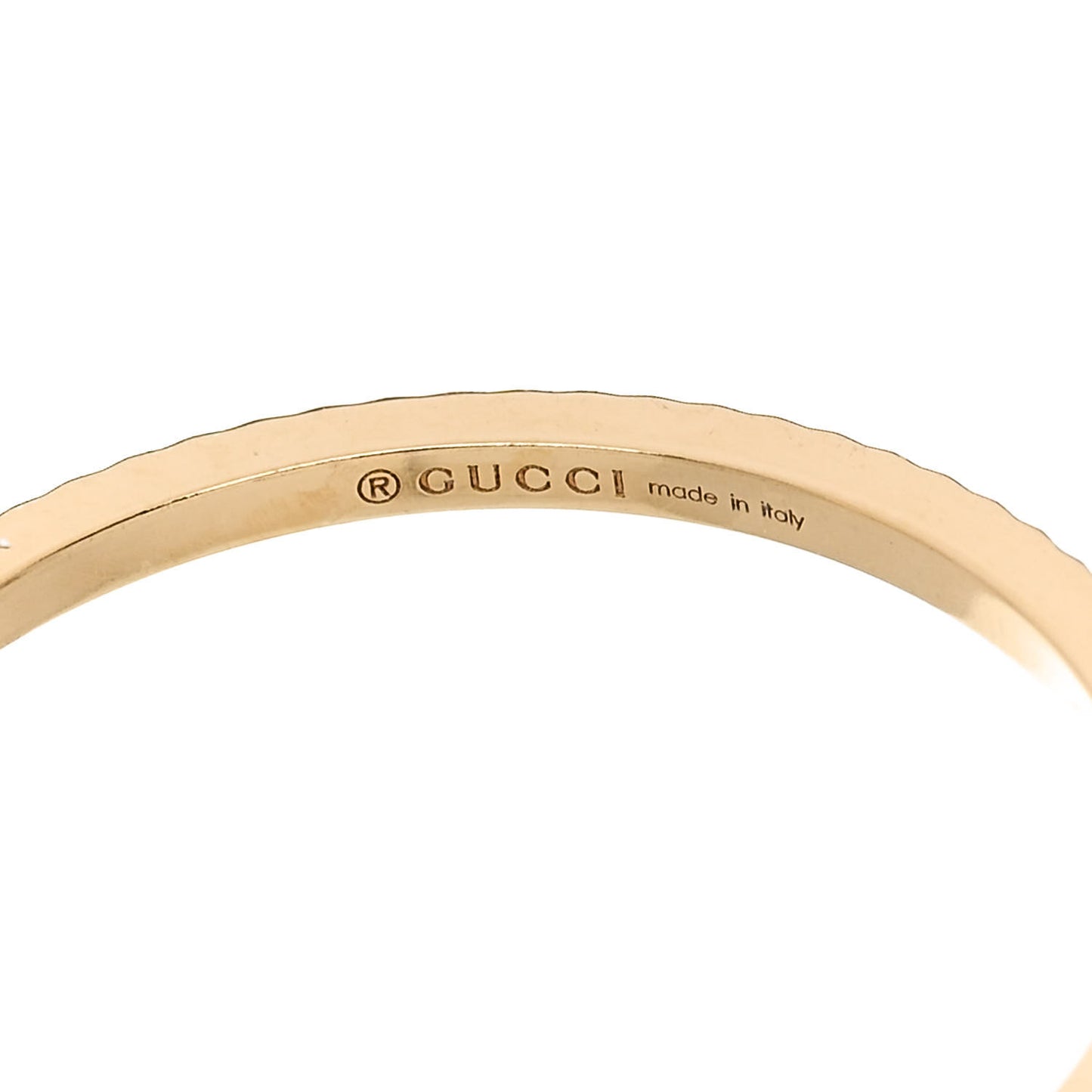18K Yellow Gold GG Running Charm Ring 55 7.25