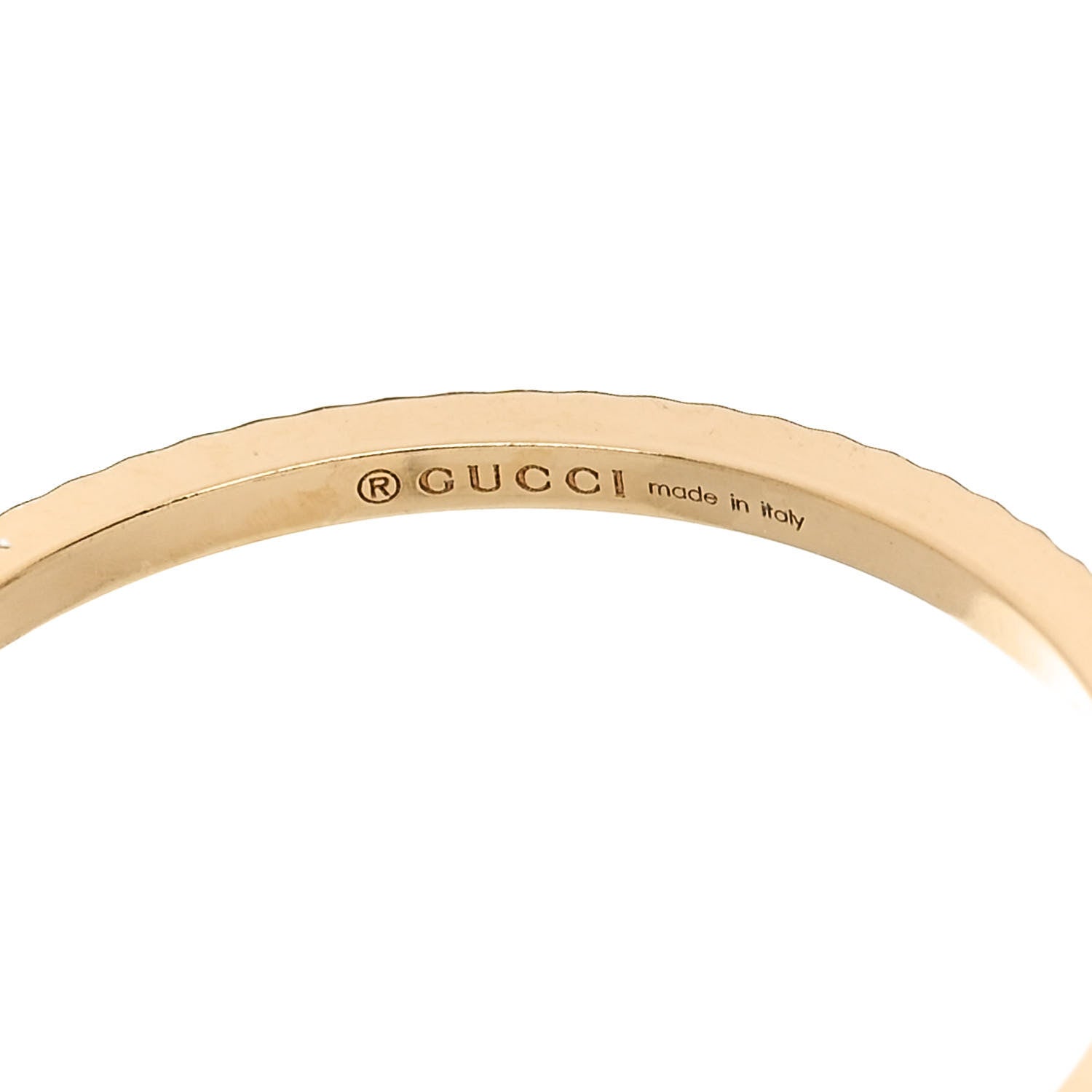 Gucci 18K Yellow Gold GG Running Charm Ring 55 7.25 4 of 6