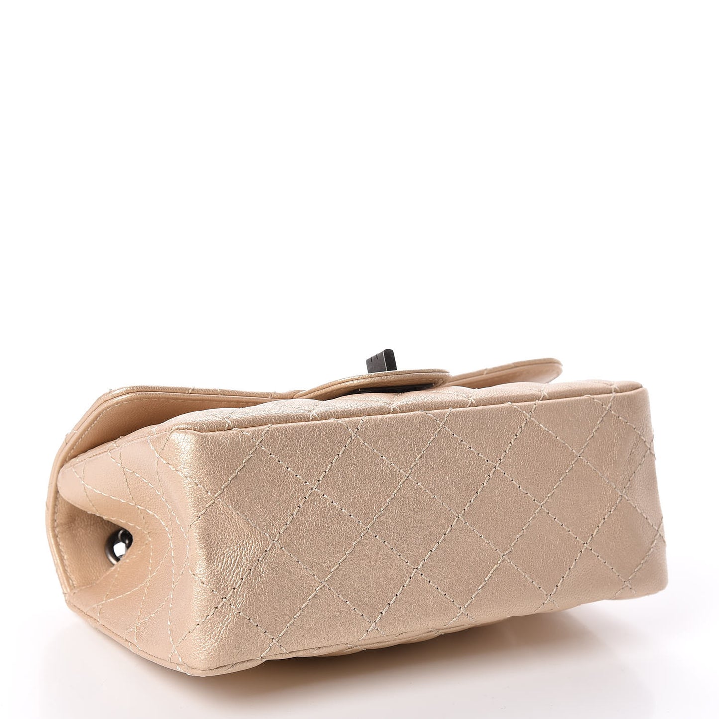 Metallic Sheepskin Quilted 2.55 Reissue Mini Flap Beige
