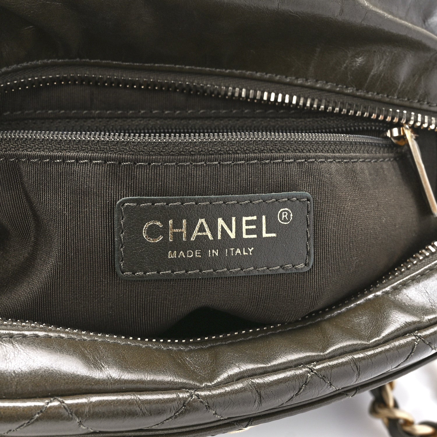 Chanel Calfskin Quilted CC Camera Case Green 6 of 11