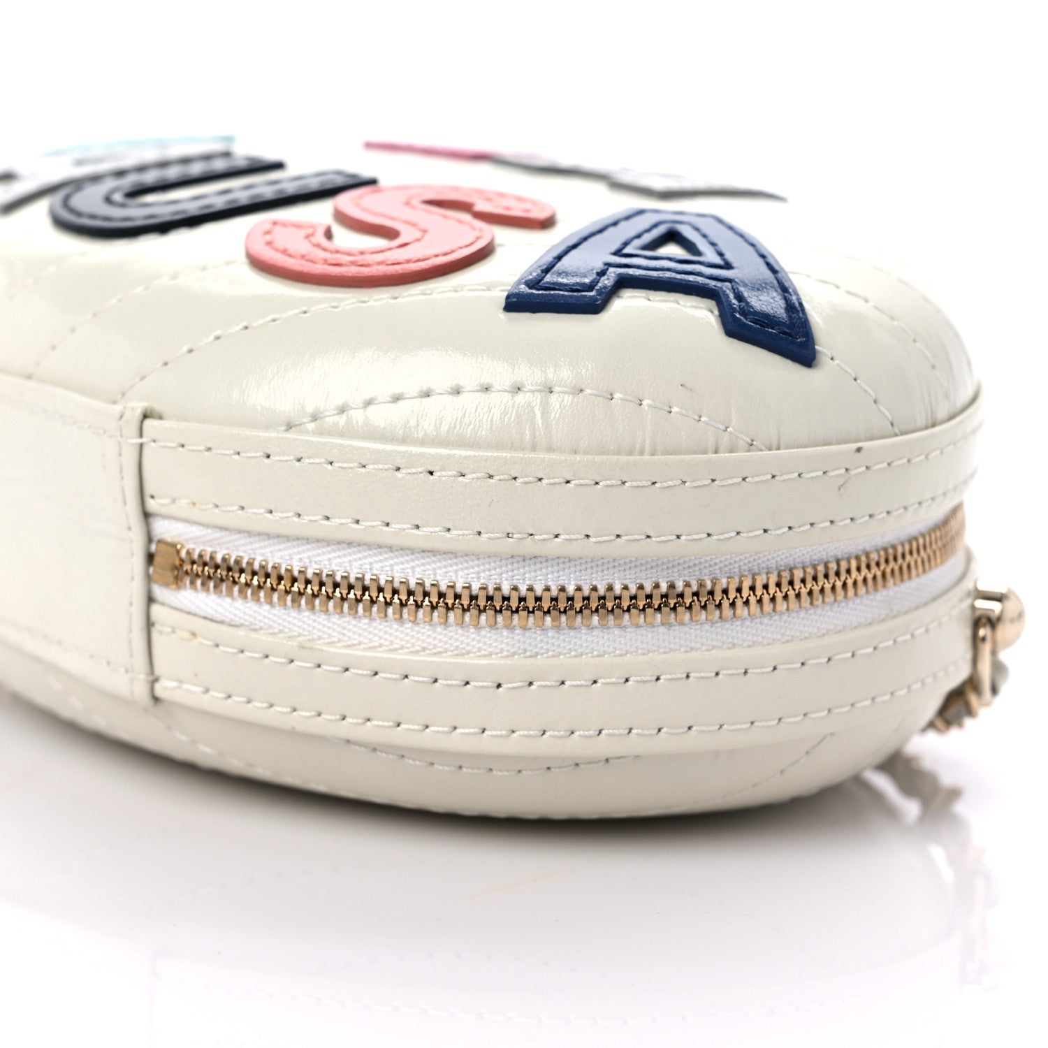Chanel Embroidered Lambskin Chevron Quilted La Pausa Evening Bag White 9 of 9