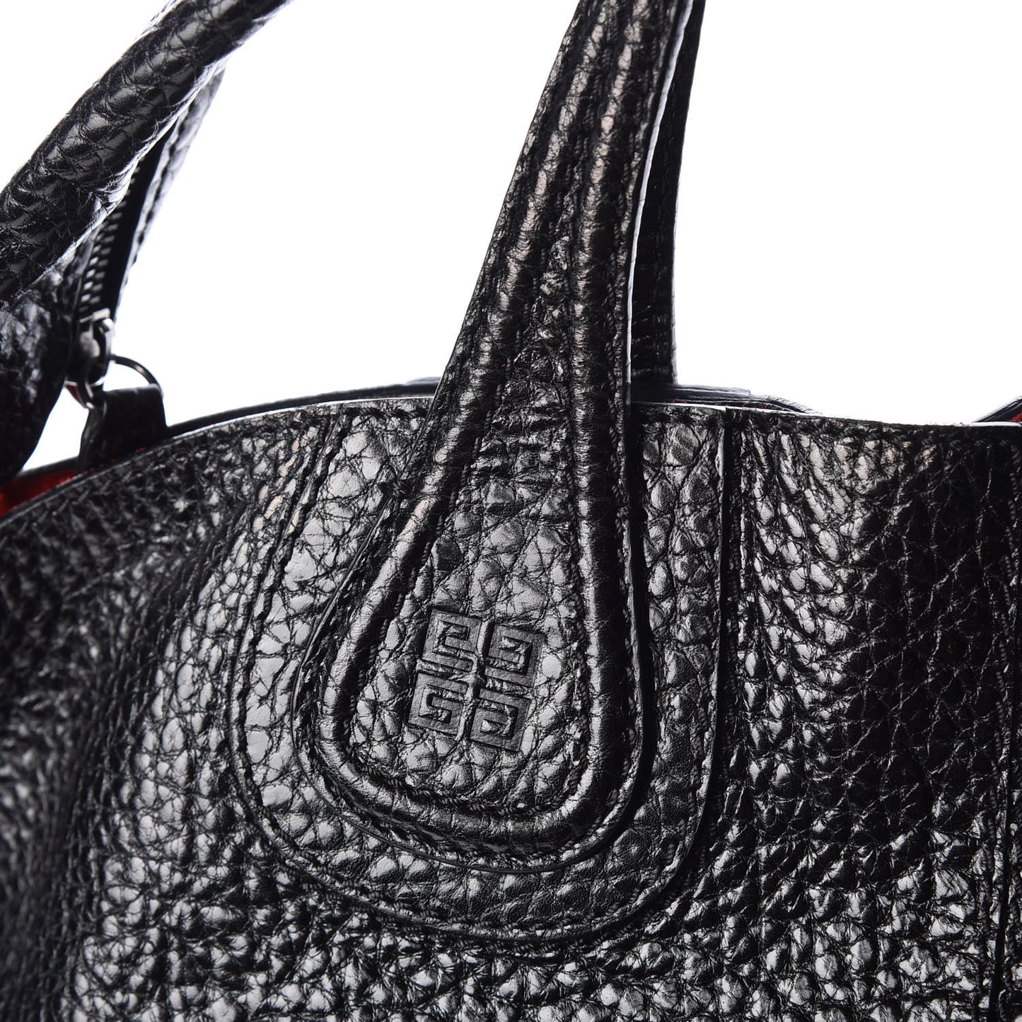 Glazed Pebbled Calfskin North South Nightingale Black