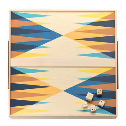 Hermes Natural Maple Wood Taurillon Palio Backgammon Game Set 2 of 8