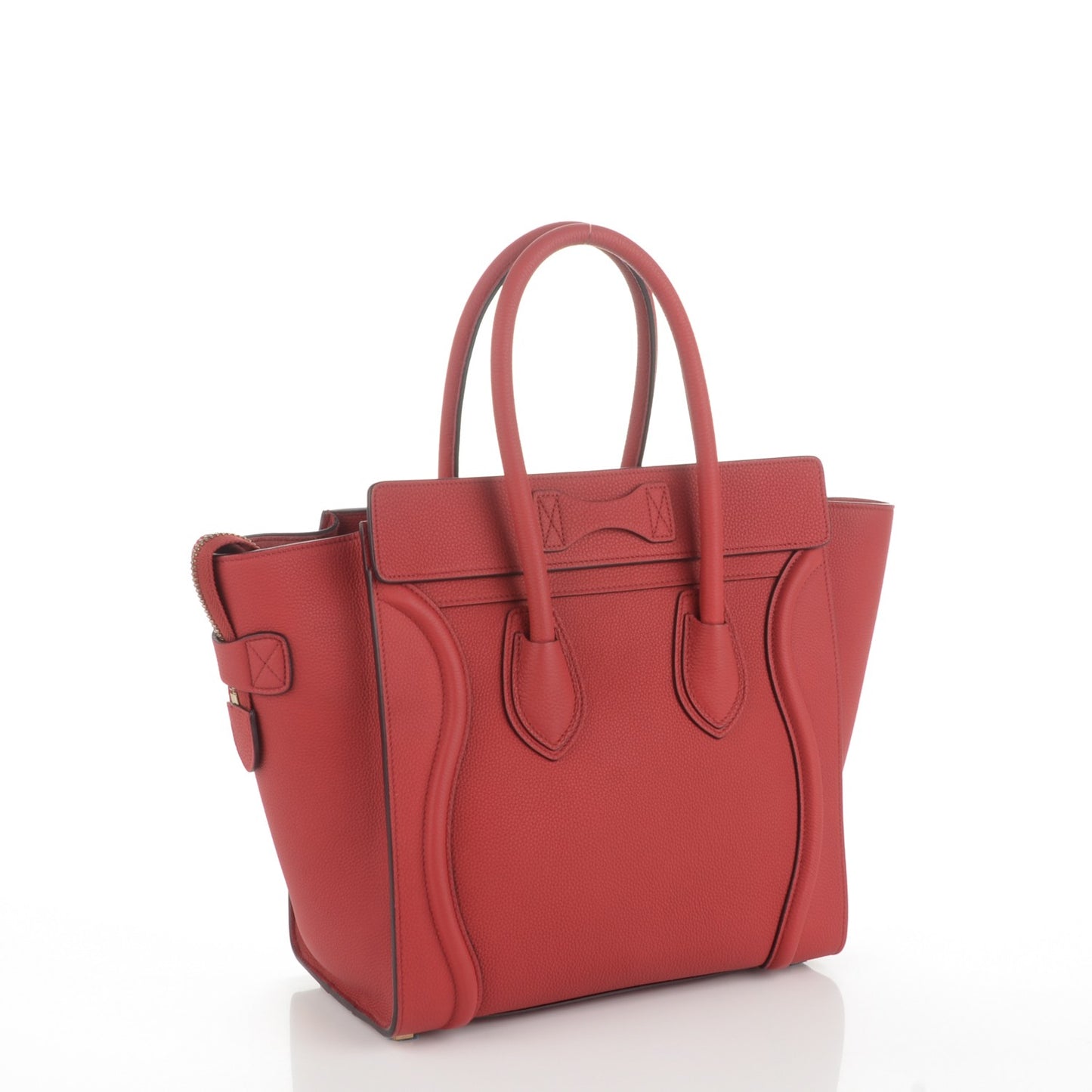 Baby Grained Calfskin Micro Luggage Red