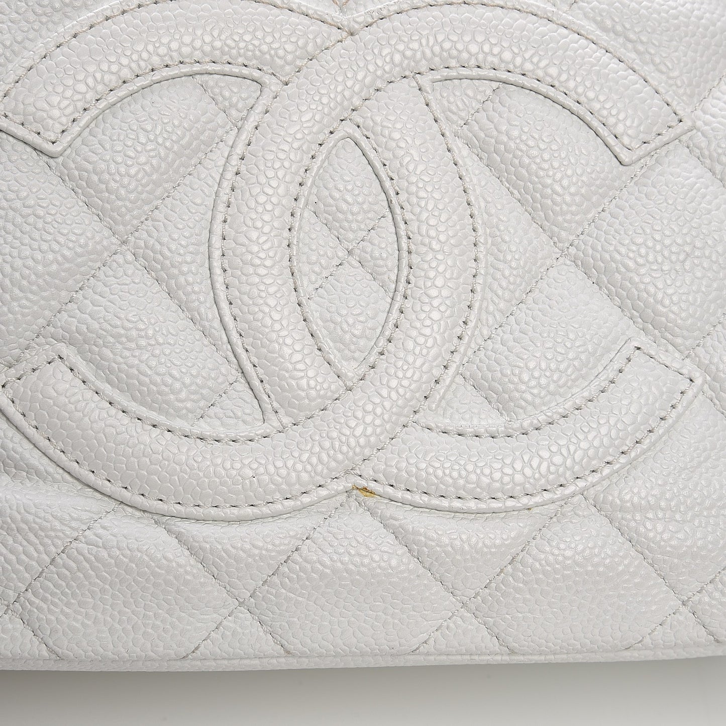 Caviar Quilted Hobo White