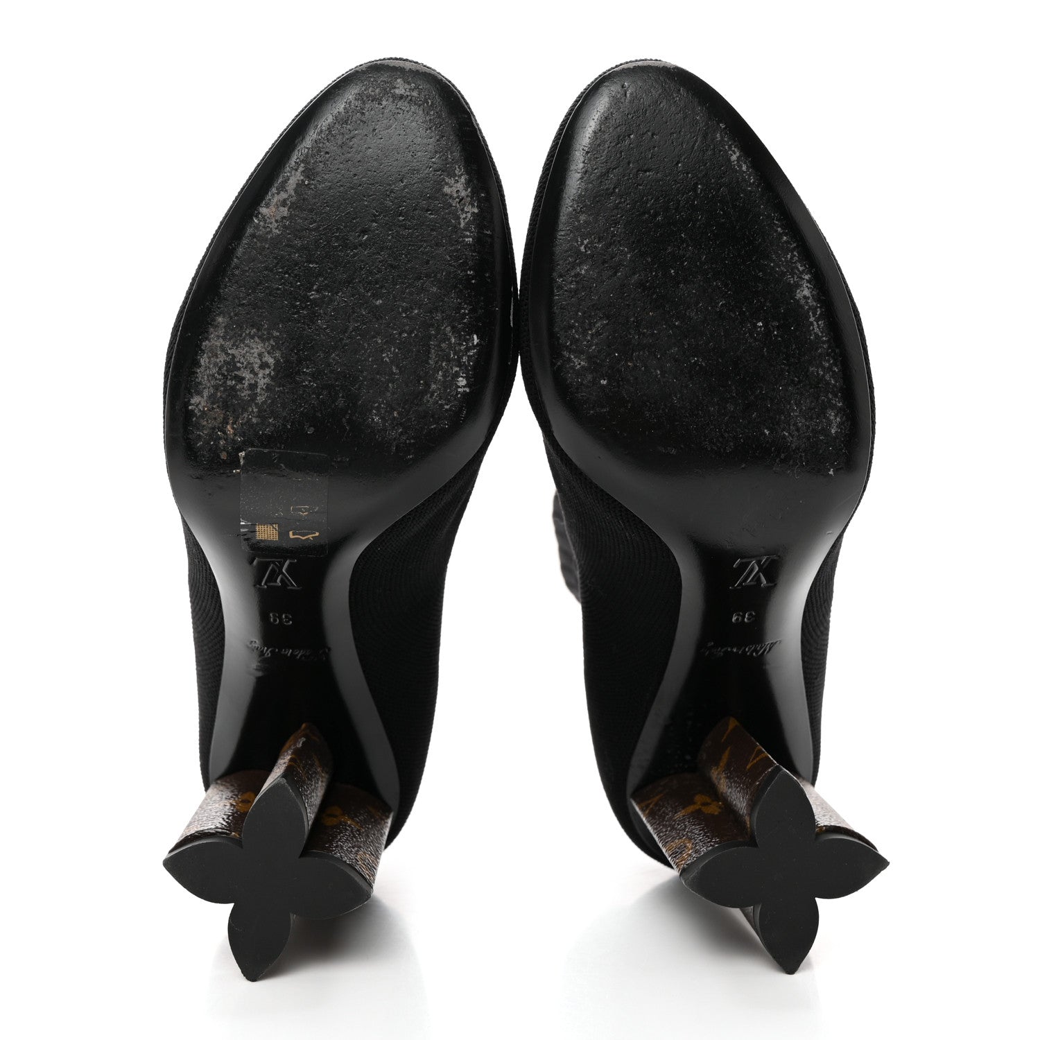 Louis Vuitton Monogram Stretch Fabric Silhouette Ankle Boots 39 Black 5 of 12