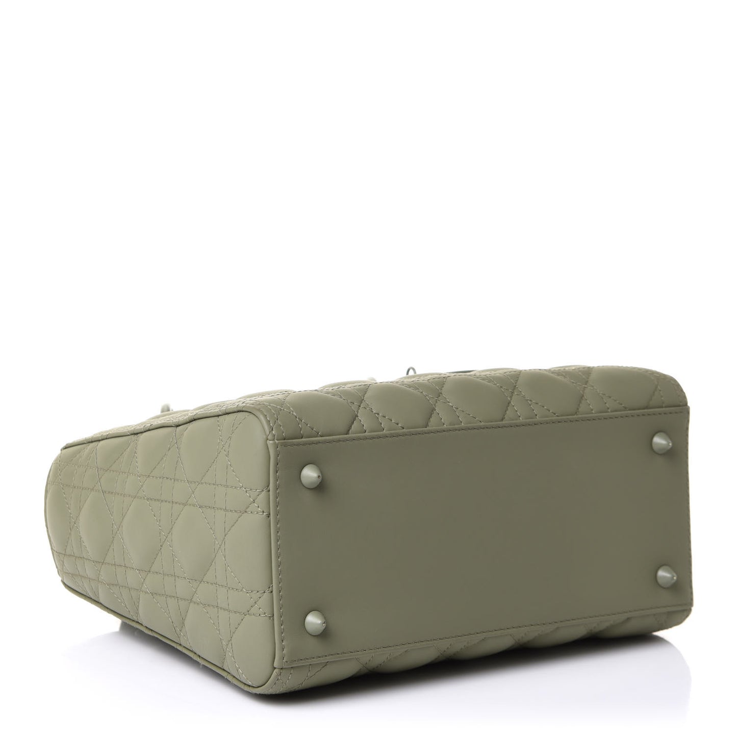 Ultra Matte Calfskin Cannage Medium Lady Dior Green