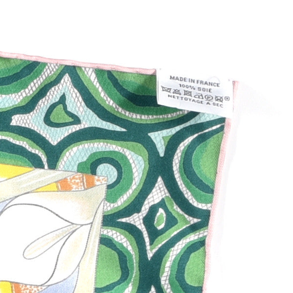 Silk La Marche Du Zambeze Scarf 90 Rouge Vert Multicolor