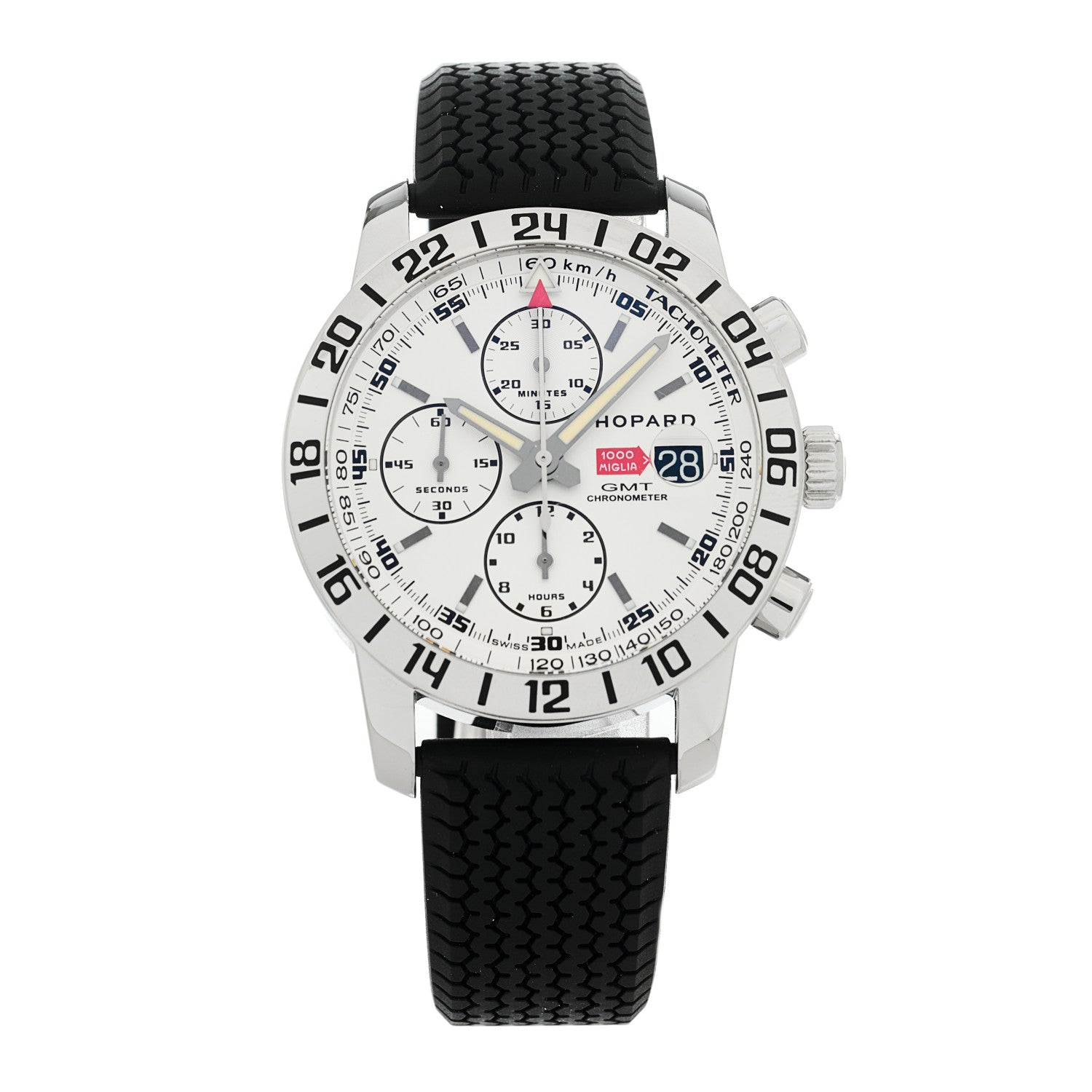 Chopard Stainless Steel Rubber 42mm Mille Miglia Chronograph Automatic Watch White 1 of 4