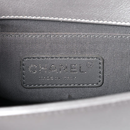 Chanel Metallic Calfskin Quilted Small Boy Flap Silver 6 of 17