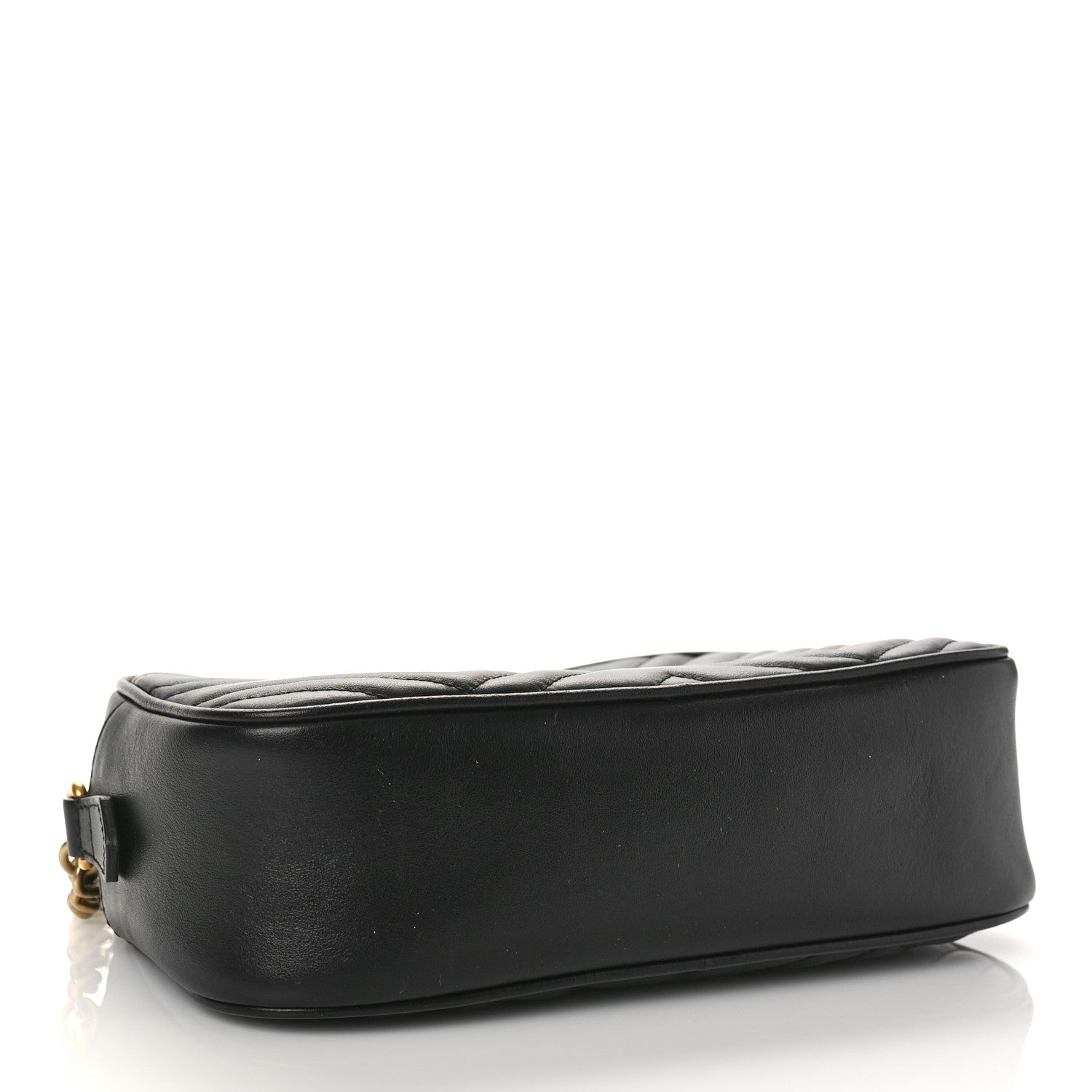 Gucci Calfskin Matelasse Small GG Marmont Chain Shoulder Bag Black 4 of 9
