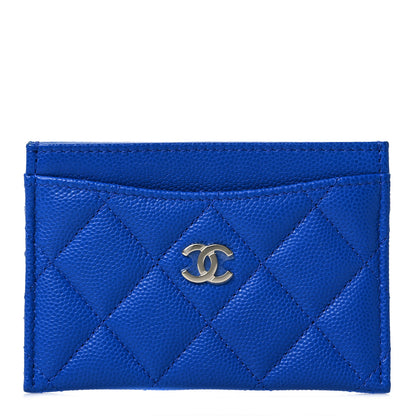 Chanel Caviar Quilted Card Holder Blue 1 of 10