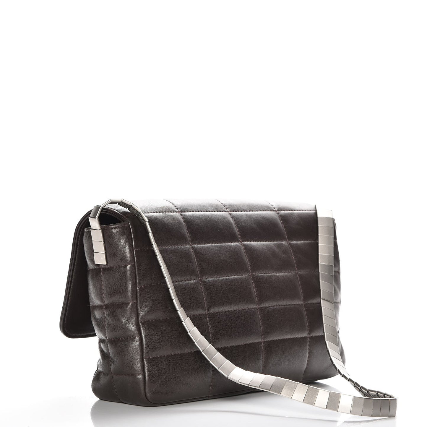 Lambskin Chocolate Bar Mademoiselle Flap Brown