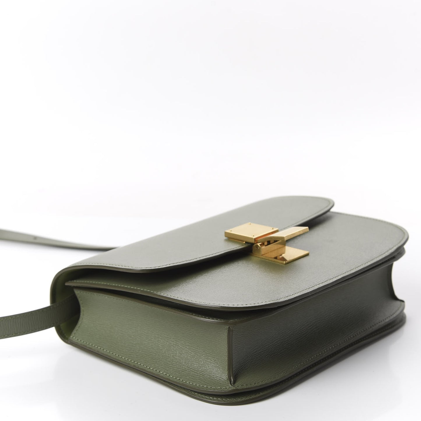 Liege Calfskin Medium Classic Box Flap Bag Light Khaki