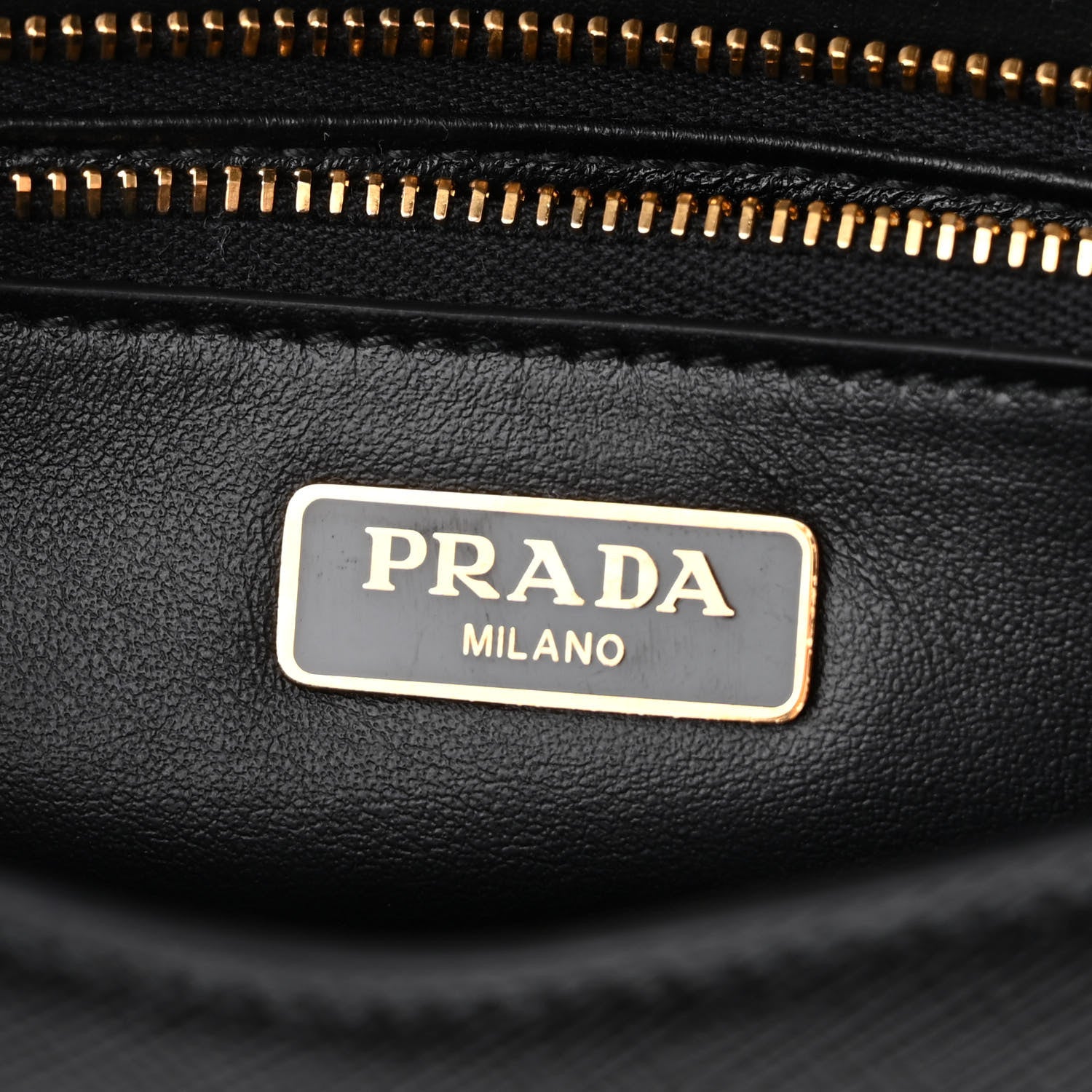 Prada Saffiano Lux Metal Triangle Logo Mini Envelope Chain Shoulder Bag Black 6 of 9
