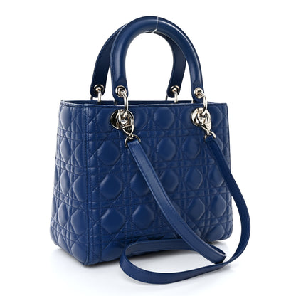 Christian Dior Lambskin Cannage Medium Lady Dior Blue 3 of 9