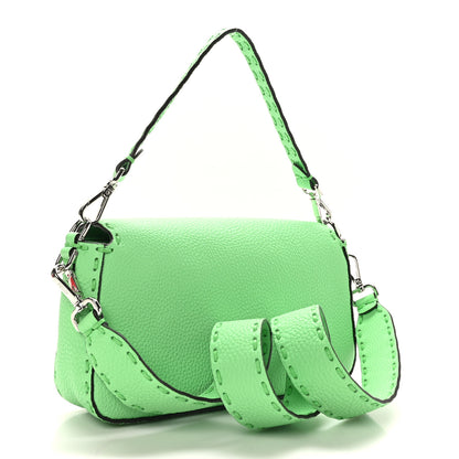 Fendi Cuoio Roma Sellerissima Nappa Sintetica Tape Stitch Baguette Edamame 3 of 8