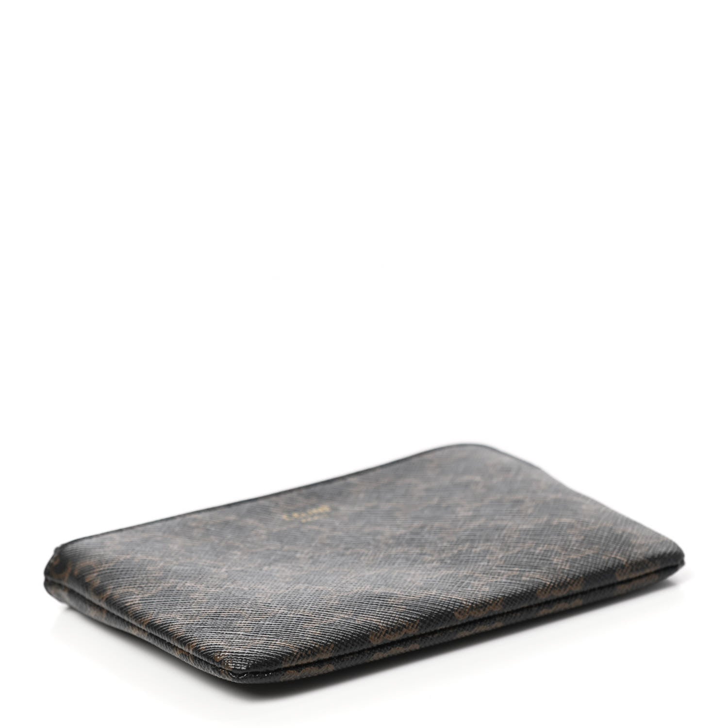 Celine Triomphe Canvas Coin and Card Pouch With Hook Black 4 of 7