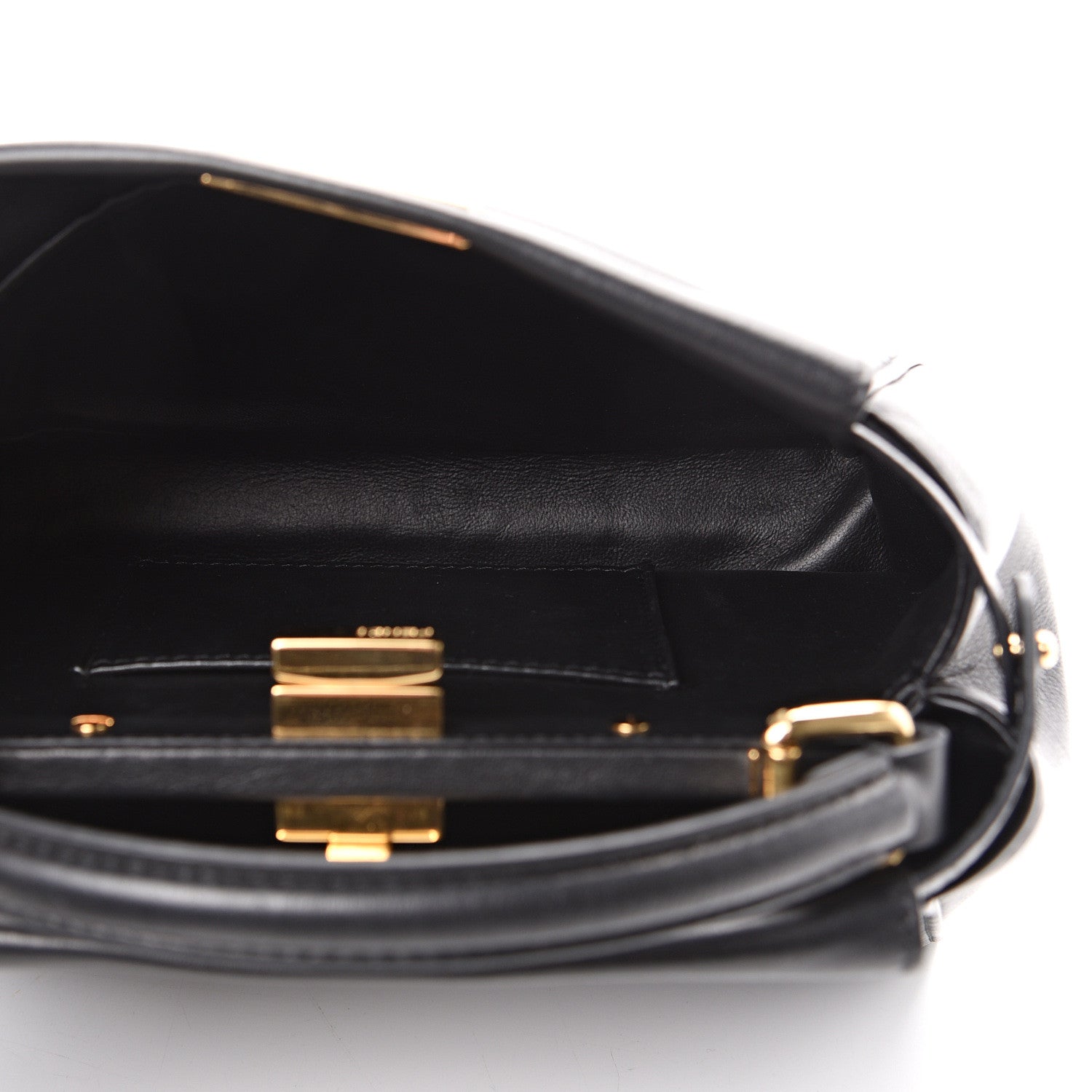 Fendi Nappa Mini Peekaboo Iconic Satchel Black 4 of 11
