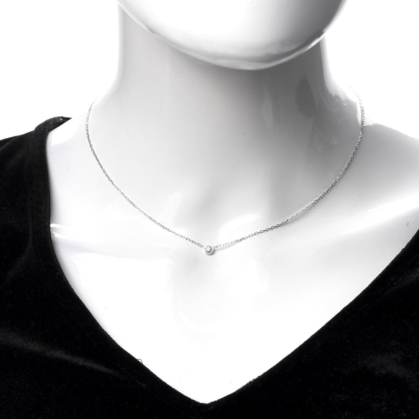 18K White Gold Diamond SM D'Amour Pendant Necklace