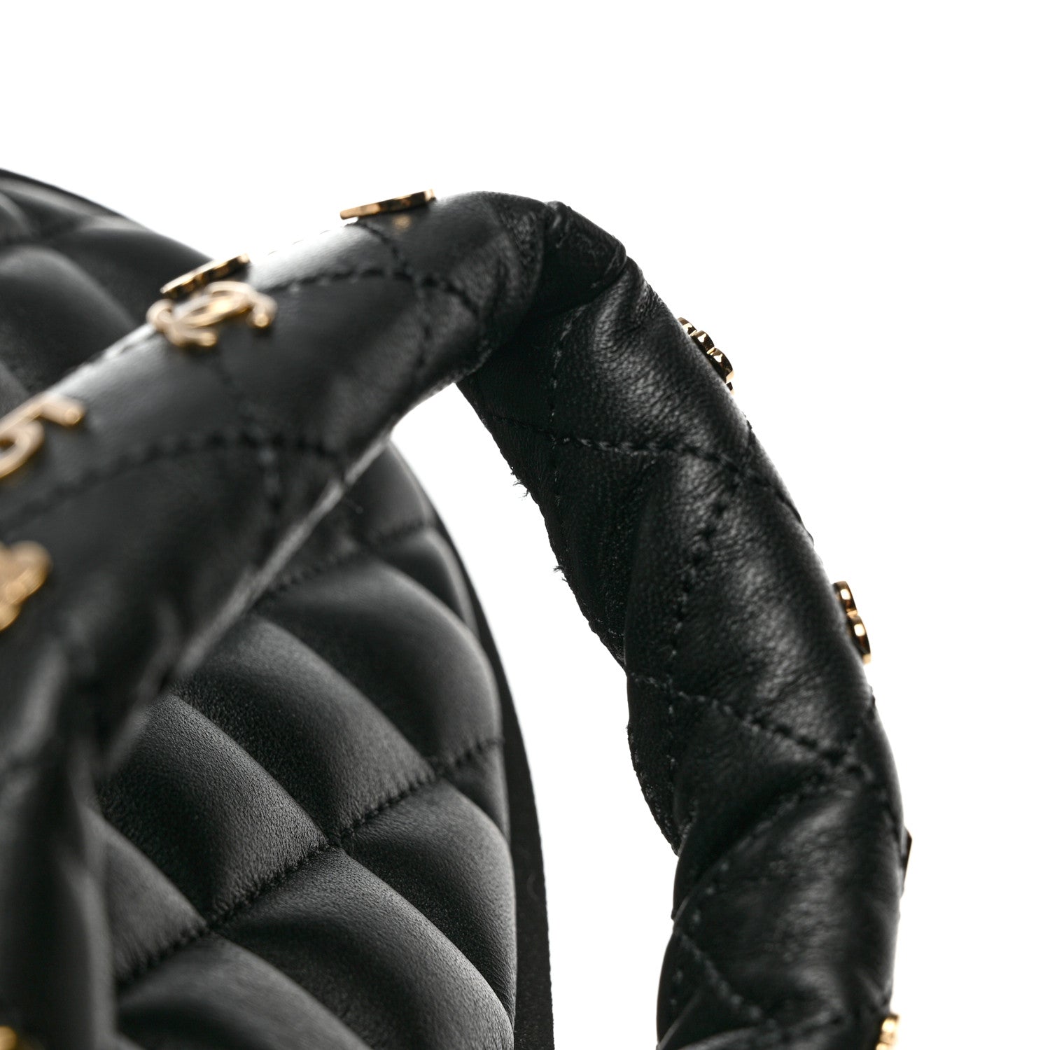 Chanel Lambskin Quilted Padded Charms Thong Sandals 38 Black 8 of 10