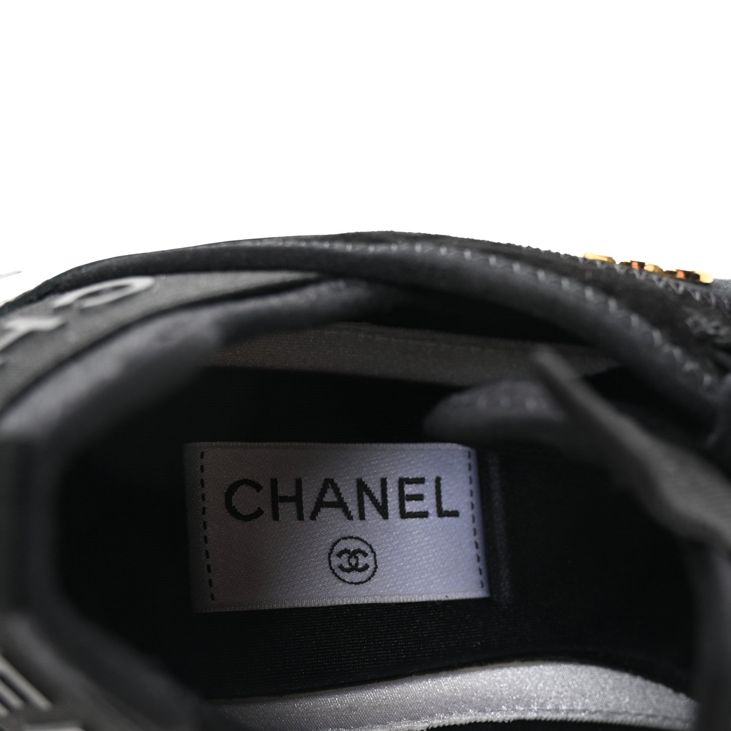 Chanel Velvet Calfskin Mixed Fibers CC Sneakers 38 Black 8 of 10
