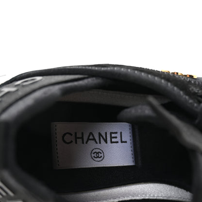 Chanel Velvet Calfskin Mixed Fibers CC Sneakers 38 Black 8 of 10