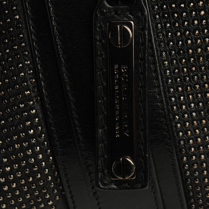 Burberry Prorsum Calfskin Studded Knight Satchel Black 7 of 9