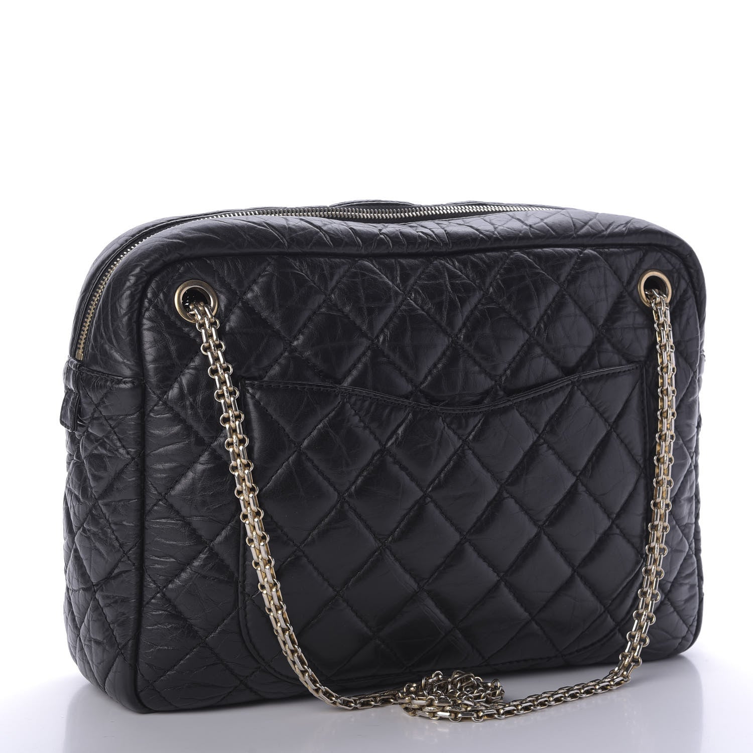Chanel Aged Calfskin Quilted Large Reissue Camera Case Black 3 of 9