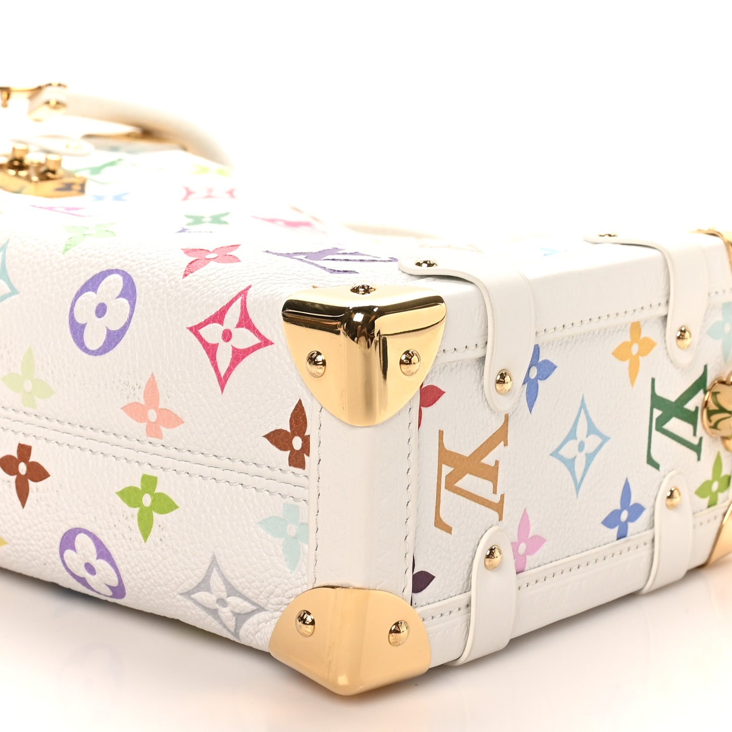 LV x TM Cowhide Monogram Multicolor Side Trunk MM White