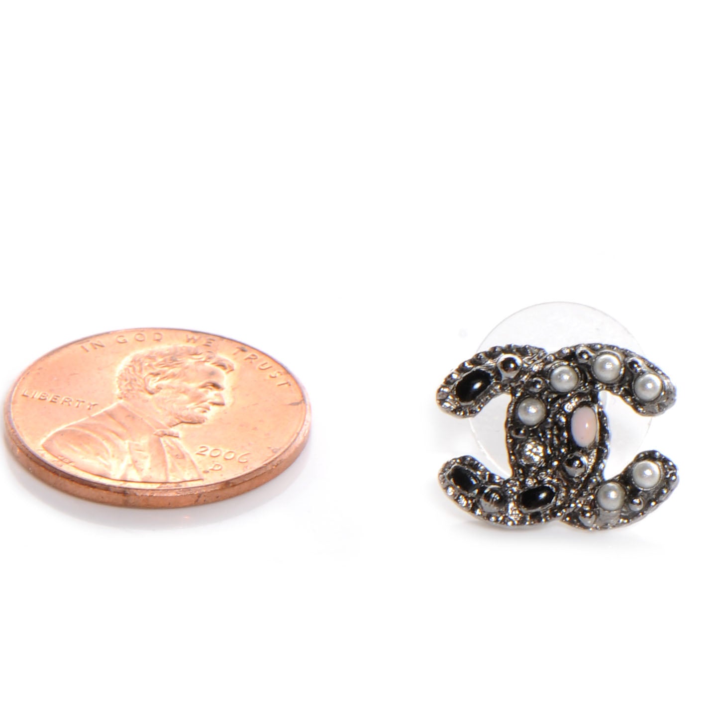 Chanel Pearl CC Logo Earrings 2 of 5