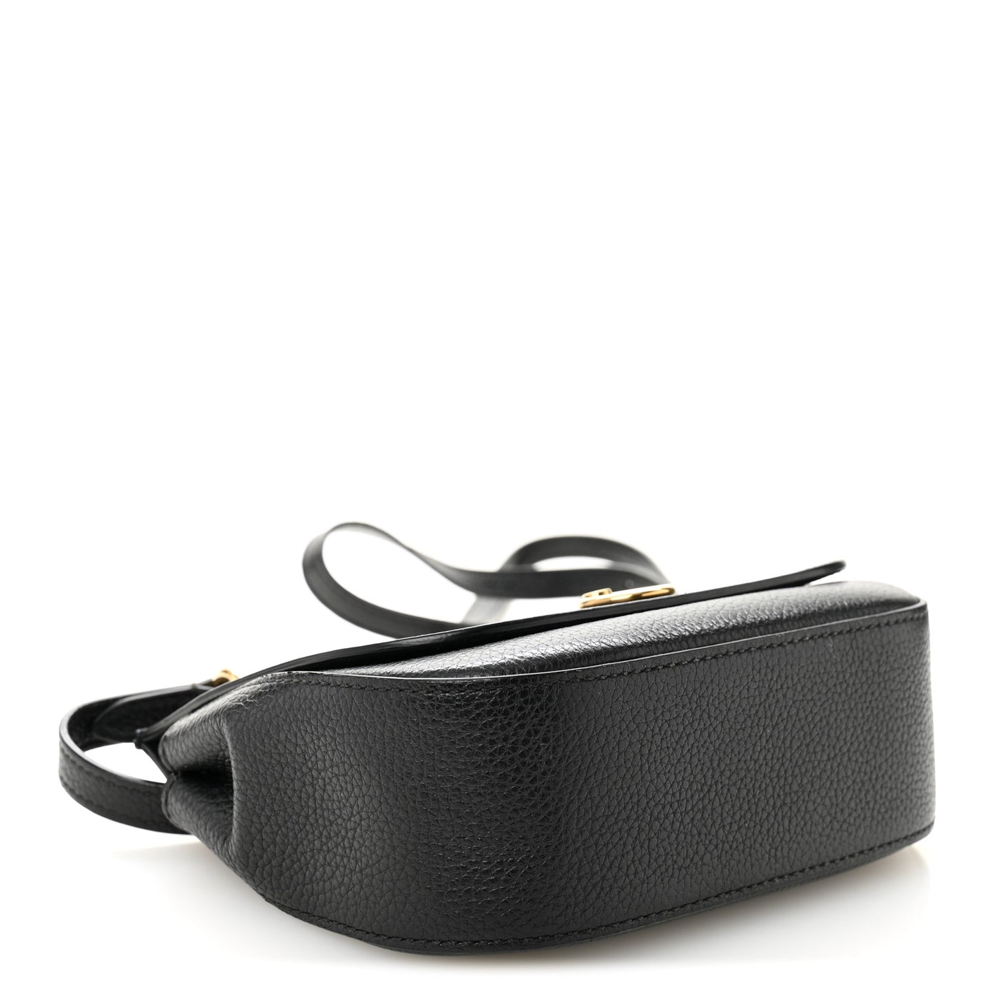Small Classic Grain Calfskin Mini Amberley Flap Black