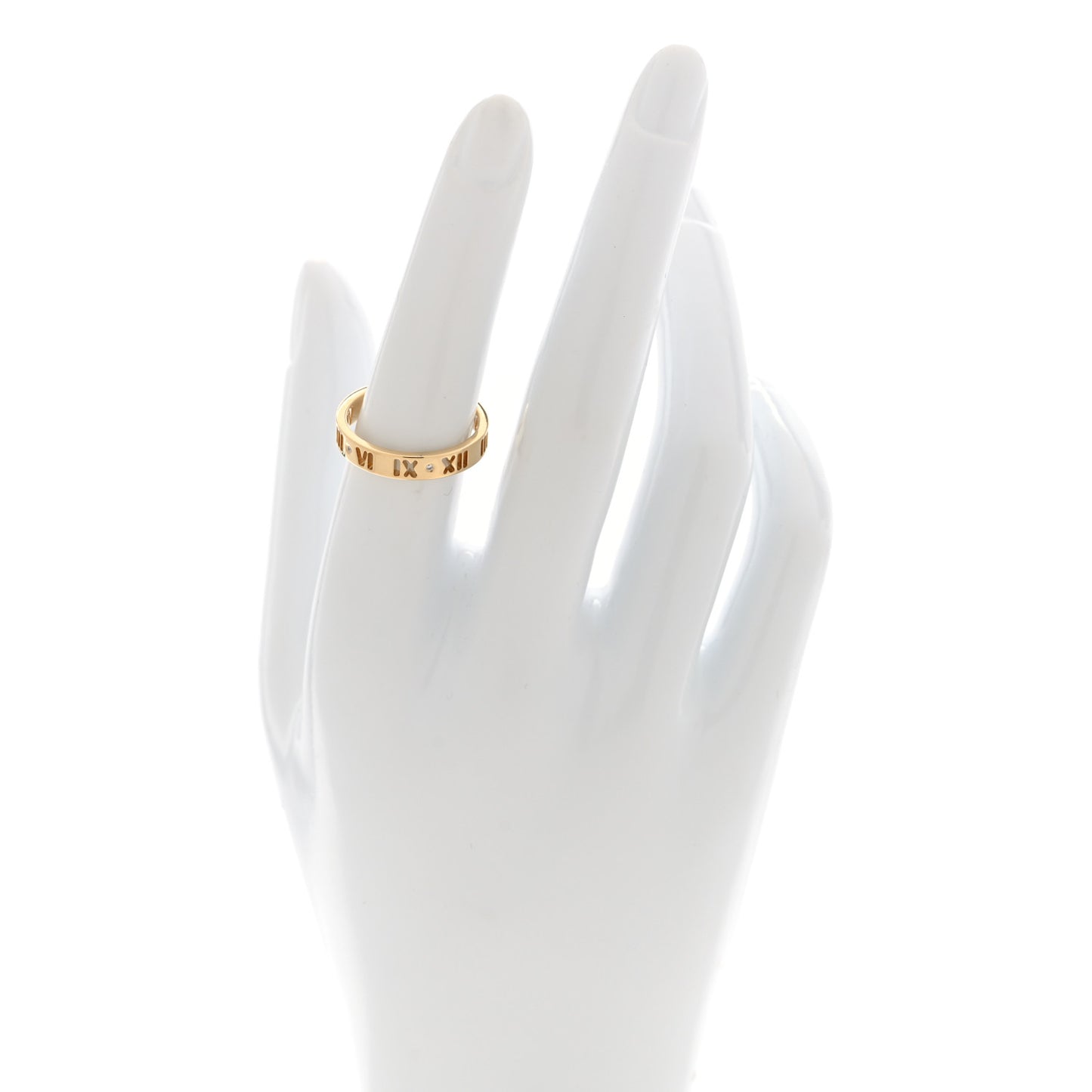 18K Yellow Gold Diamond Narrow Atlas Pierced Ring 53 6.5